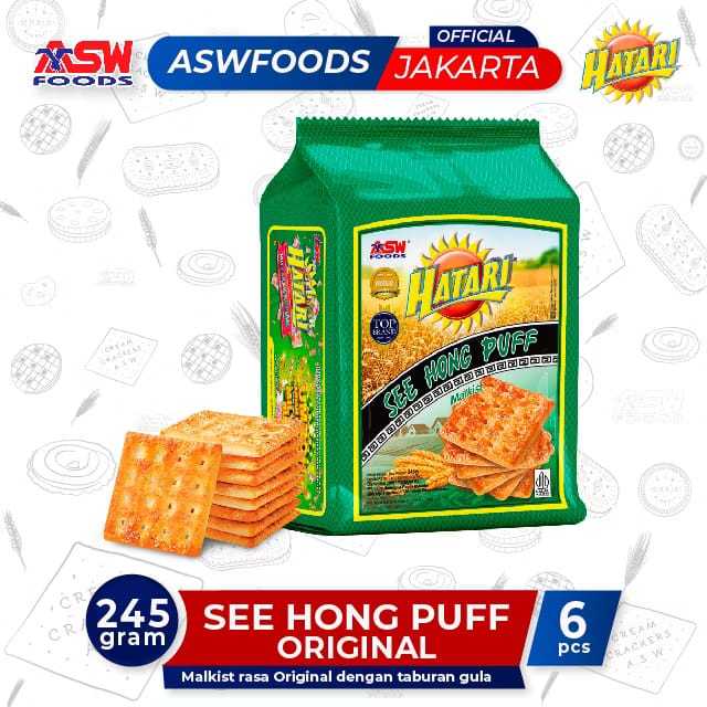 

Hatari See Hong Puff Original 245 gr ( 6pcs ) - BandedASWFOODS Official Shop adalah akun resmi dari ASW Foods di platform Shopee DIHARAPKAN UNTUK DIBACA SYARAT DAN KETENTUAN DARI ASW FOODS. JIKA ANDA INGIN ORDER MAKA KAMI ANGGAP ANDA SUDAH MENYETUJUI H
