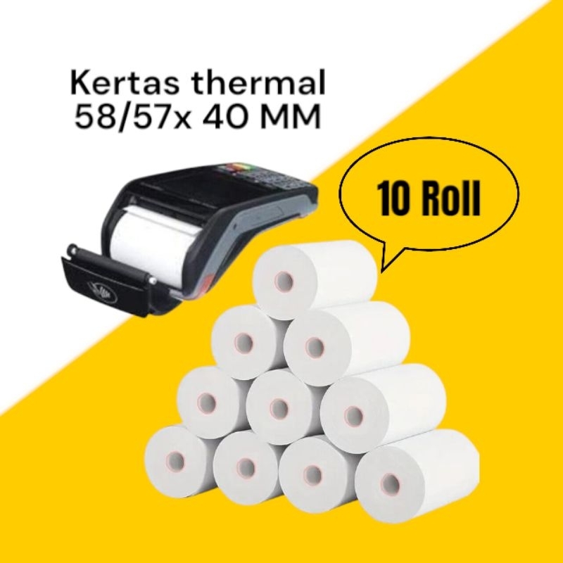 

Kertas thermal edc bluetooth 58 57x40 full paket 10 roll