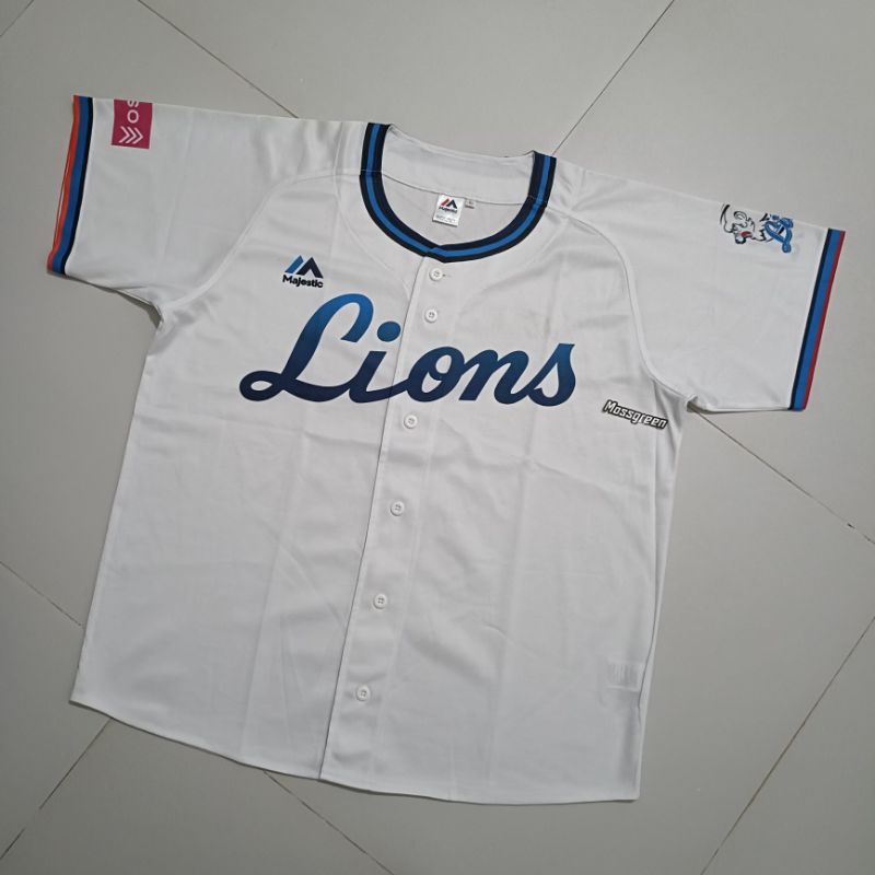 Jersey baseball lions tag majestic athletic ,L