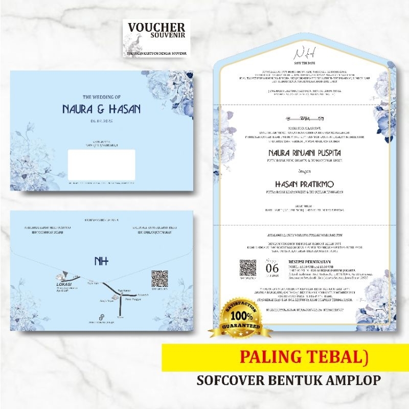 Undangan Pernikahan tebal 220gms mode amplop Undangan softcover super murah undangan lipat