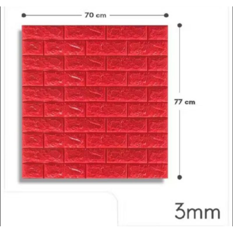 PAKET 10 PCS WALLPAPER DINDING 3D FOAM MOTIF BATU BATA MERAH