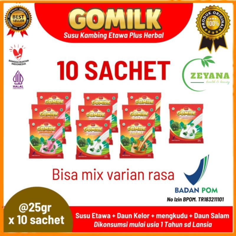 

GOMILK Susu Kambing Etawa Plus Herbal isi 10 Sachet