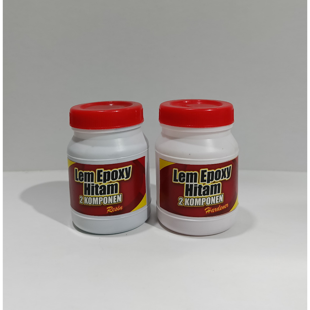 Lem epoxy hitam 2 komponen 200 gram untuk pasang spul speaker