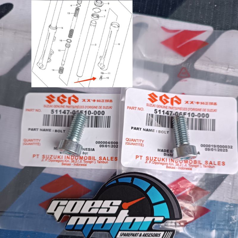 Baut suling shock SKYDRIVE (2PCS) 51147-06F10 Original sgp