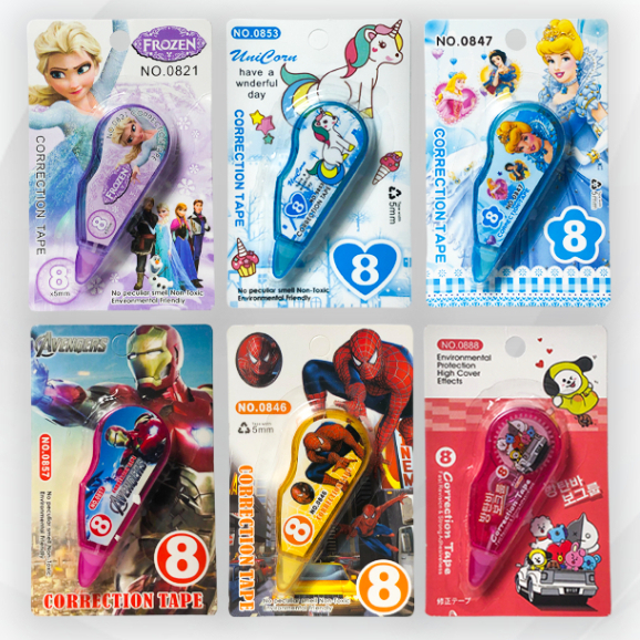 

Tipex Kertas Correction Tape Karakter Anak BT21 BTS Frozen Spiderman Astronot