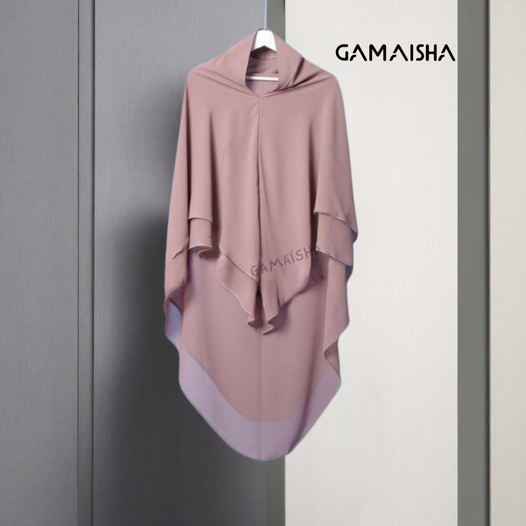 HOT GAMAISHA Khimar Syari Ceruti Babydoll Premium 2 Layer Soft pad Antem Hijab Instan Panjang 2025