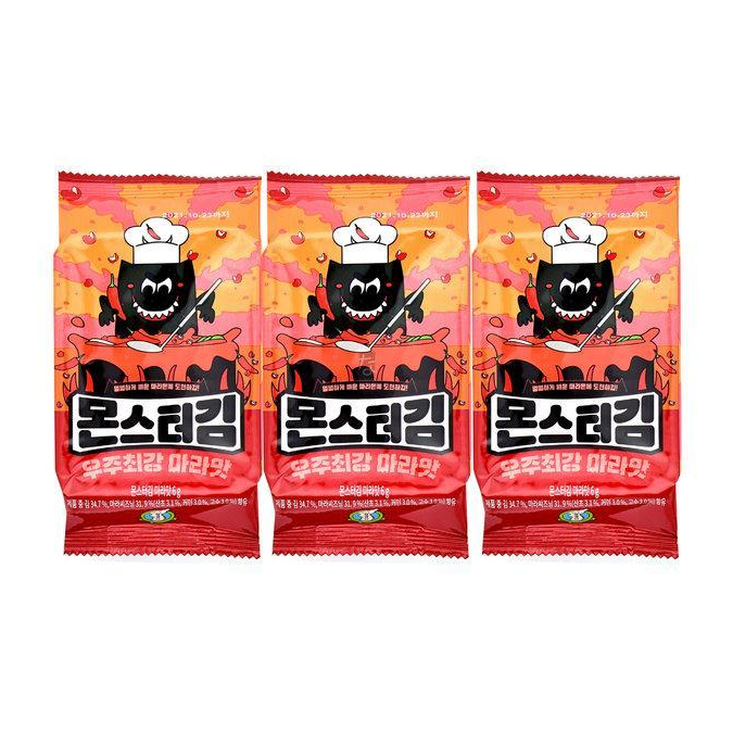 

Monster Gim Mala Spicy Pepper / Snack Rumput Laut Pedas 3 x 6 Gr