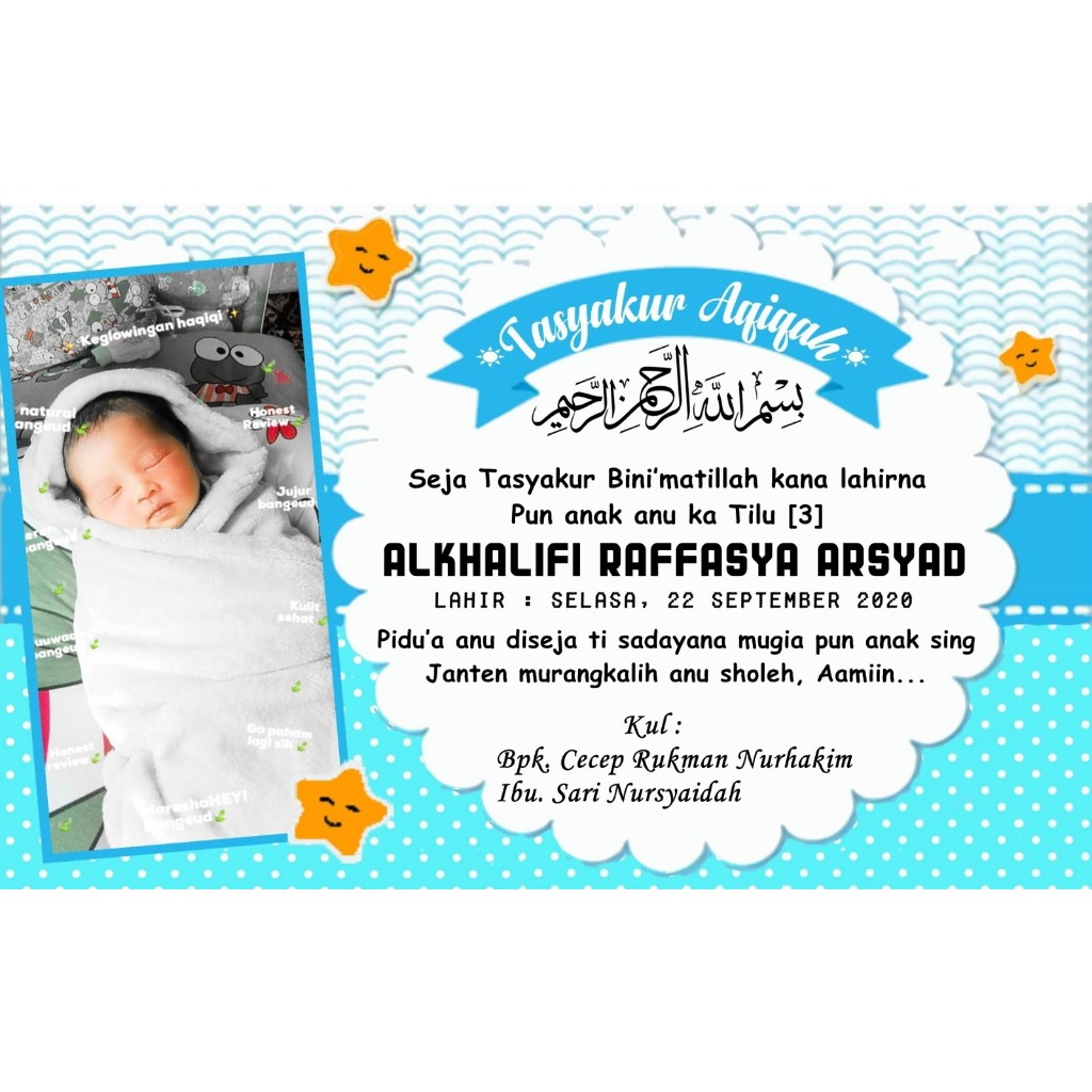 

STIKER SYUKURAN AQIQAH/KELAHIRAN