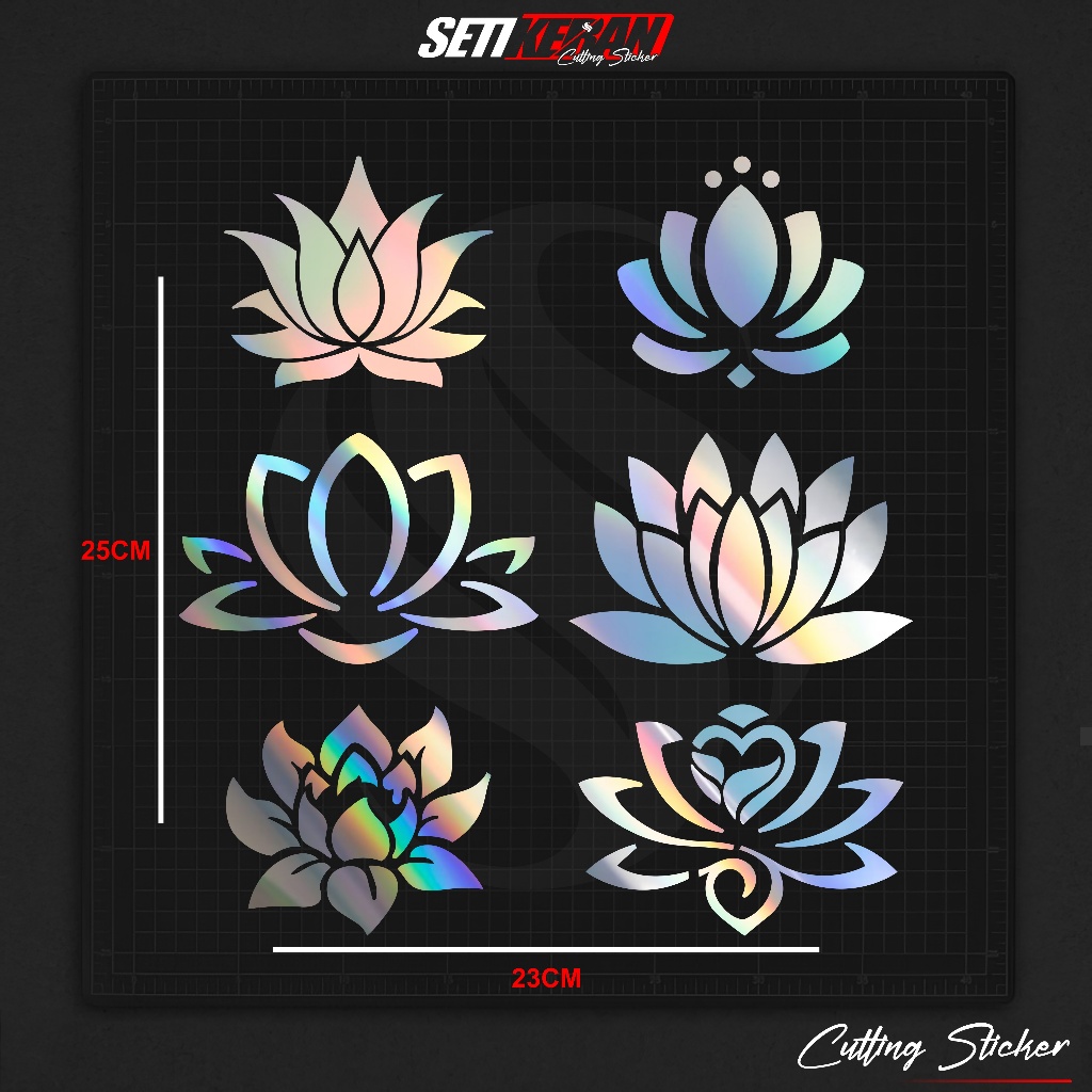 Cutting Stiker Flower Variasi Motor Mobil Sticker Bunga Teratai Cantik Universal LucuTimbul Keren Ny