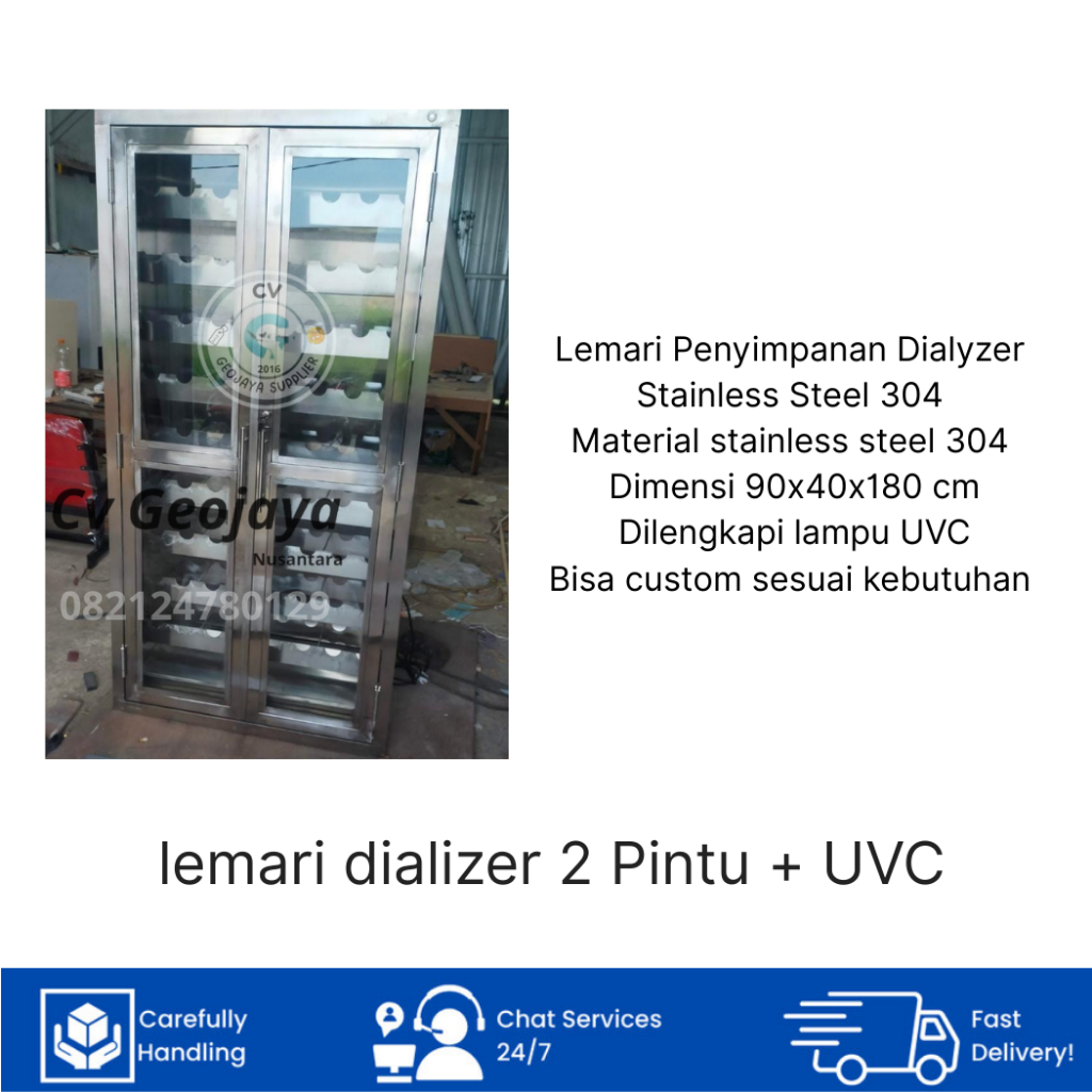 LEMARI DIALYZER UVC / LEMARI PENYIMPANAN DIALYZER STAINLESS STEEL 304