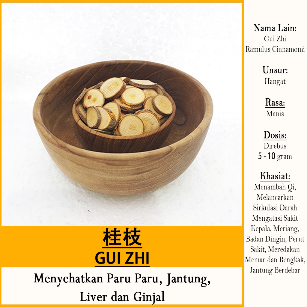 

GUI ZHI PIAN [Ramulus Cinnamomi 桂枝片] Herbal TCM Per 100 Gram