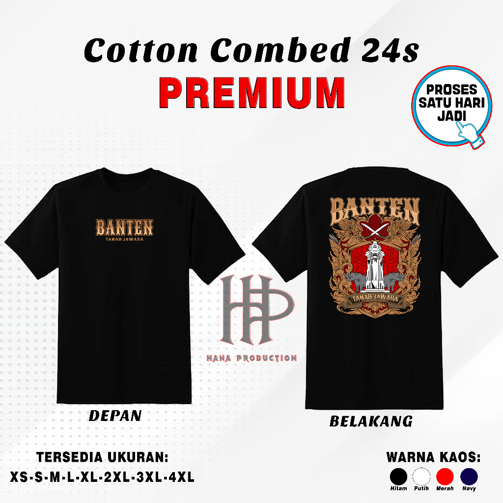 Kaos Banten Kaos Daerah Kaos Distro Kaos Hitam Bahan Cotton Combed 24s Premium Kaos Sablon Original