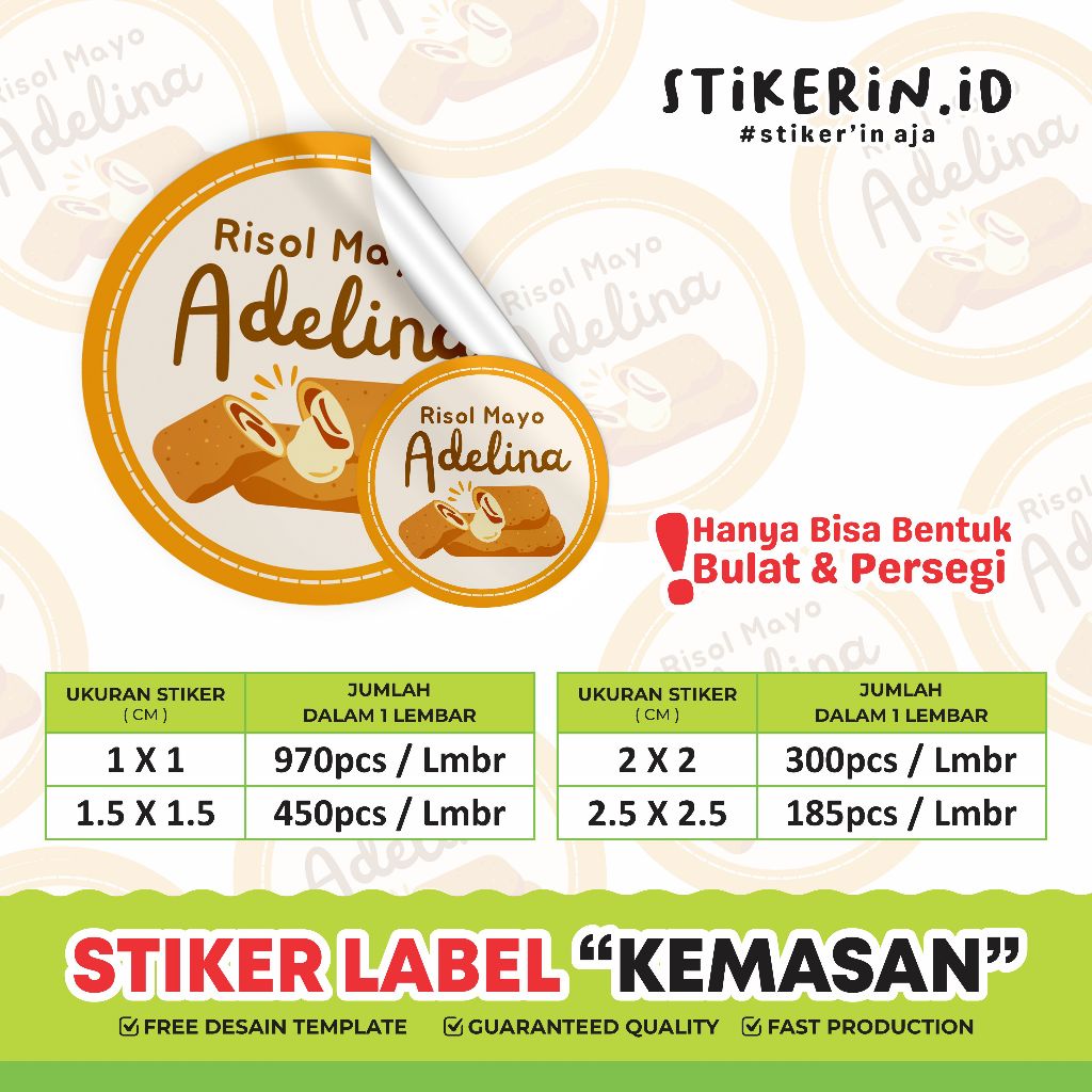 

Cetak Custom Stiker Logo Termurah Bahan chromo Vinyl Ukuran 1Cm/1.5Cm/2Cm/2.5Cm