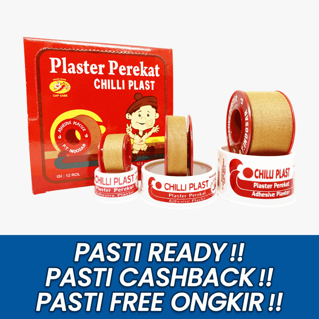 PLESTER ROLL KAIN HANSAPLAST CHILLI PLAST UKURAN 12,5CM 2,5CM PLESTER KAIN 4,5M & JUMBO MURAH 