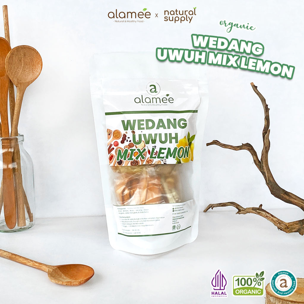 

ALAMEE Wedang Uwuh Mix Lemon Asli Rempah Minuman Herbal Alami Langsung Seduh Lengkap Komplit