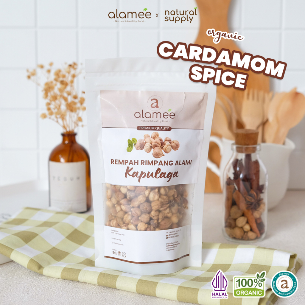 

ALAMEE Kapulaga Kering Lokal Cardamom Kapolaga Kapol Rempah Organik Bumbu Seasoning Masakan 50gr