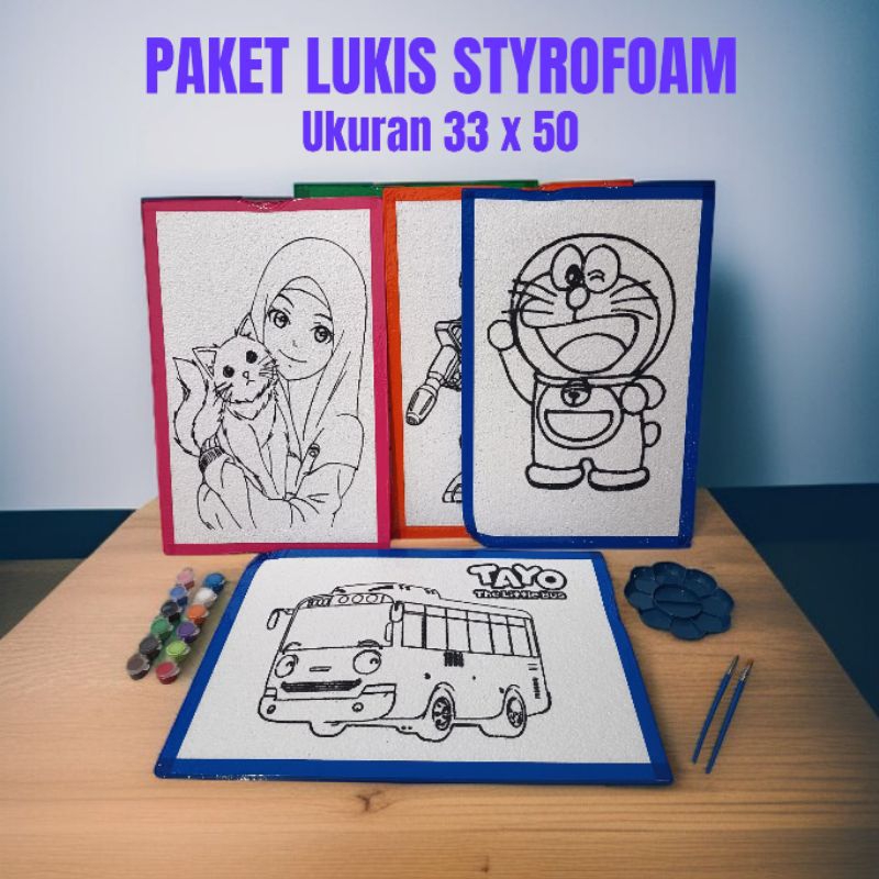 

Paket Lengkap Styrofoam Lukis Anak Ukuran 33x50