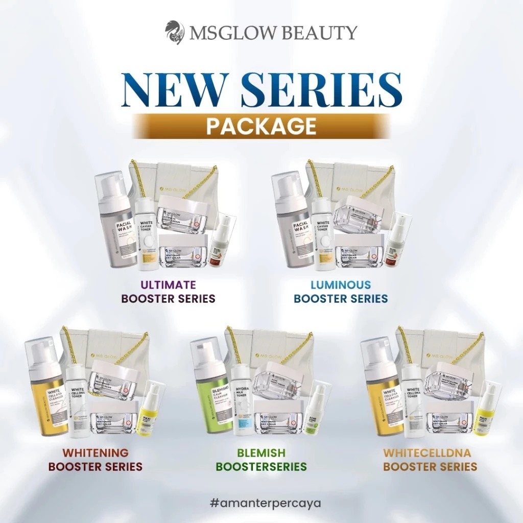 MS GLOW "NEW PAKET BOOSTER SERIES" Skincare Wajah Glowing Anti Jerawat Anti Kusam Anti Noda Hitam Ms