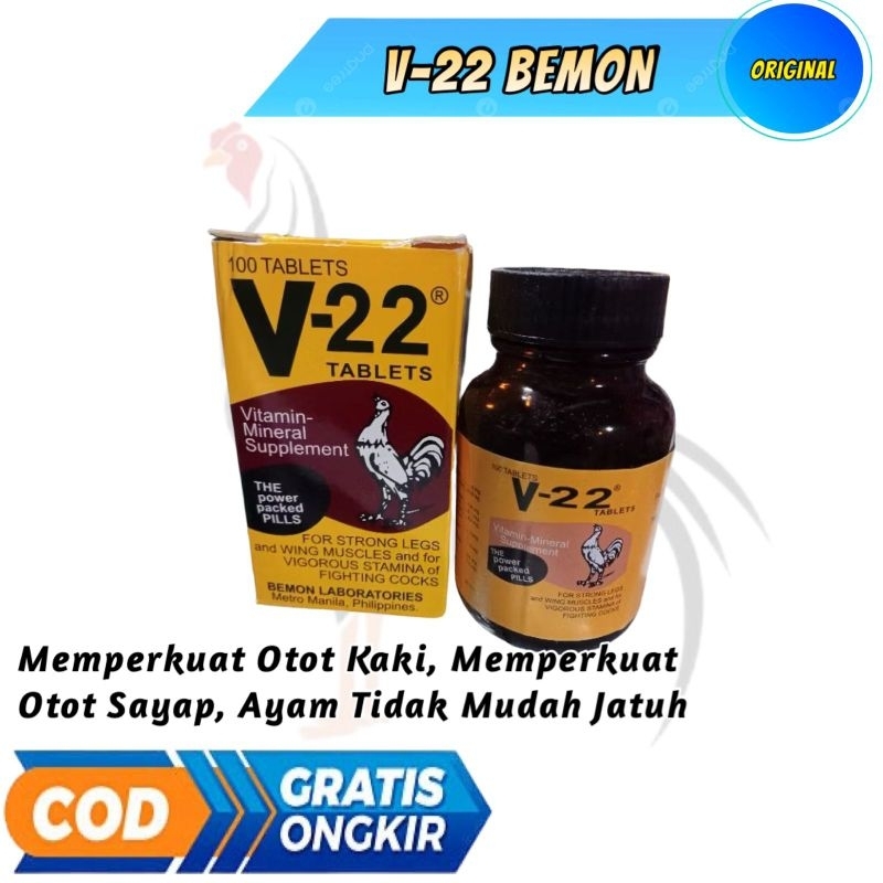 V22 malaysia vitamin ayam isi 100 untuk stamina dan tenaga