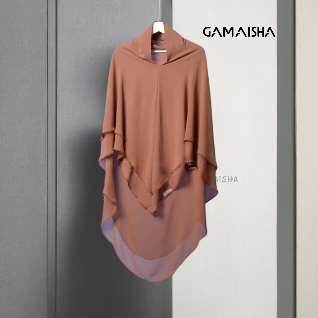 official gamaisha khimar syari ceruti babydoll premium 2 layer soft pad antem hijab instan panjang