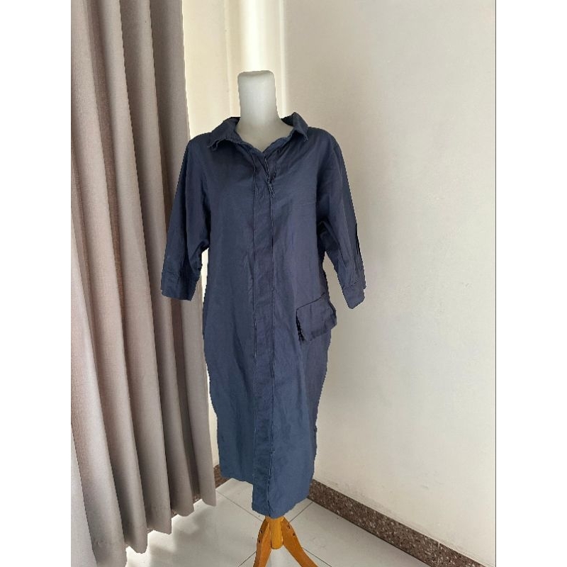 

preloved tunik navy bahan katun