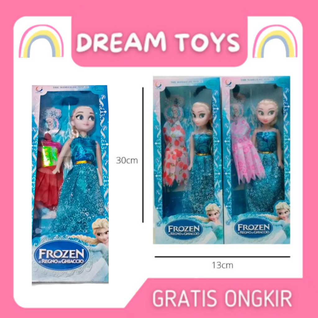 Mainan Anak Sweet Fashion Elsa PS 288-03 Boneka Frozen Set Lengkap Free Baju Boneka Elsa Frozen Set