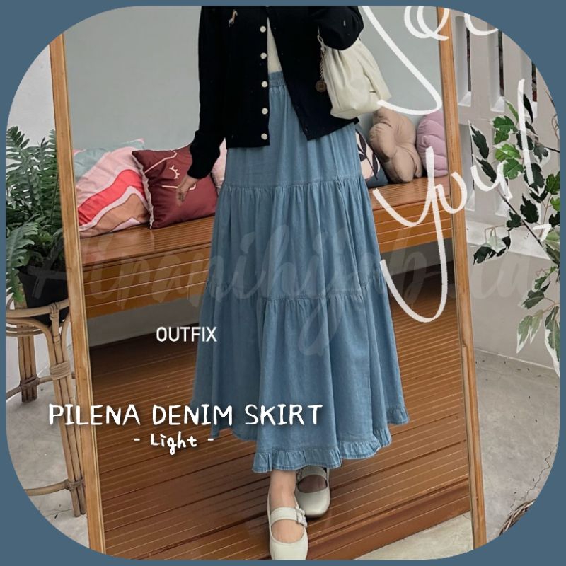 𝙍𝙀𝘼𝘿𝙔, 𝐬𝐢𝐚𝐩 𝐤𝐢𝐫𝐢𝐦‼️PILENA DENIM SKIRT || FAVOLIO SKIRT WIDE || YAMPELA SKIRT by. outfix