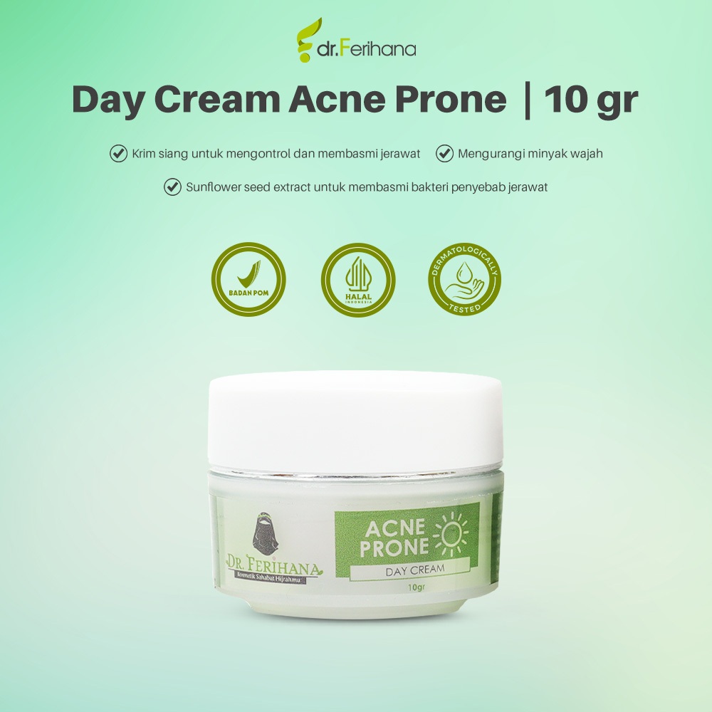 dr. Ferihana Day Cream Acne Prone - 10gr | Krim Pagi Wajah Berjerawat dan Kusam - Skincare Kecantika