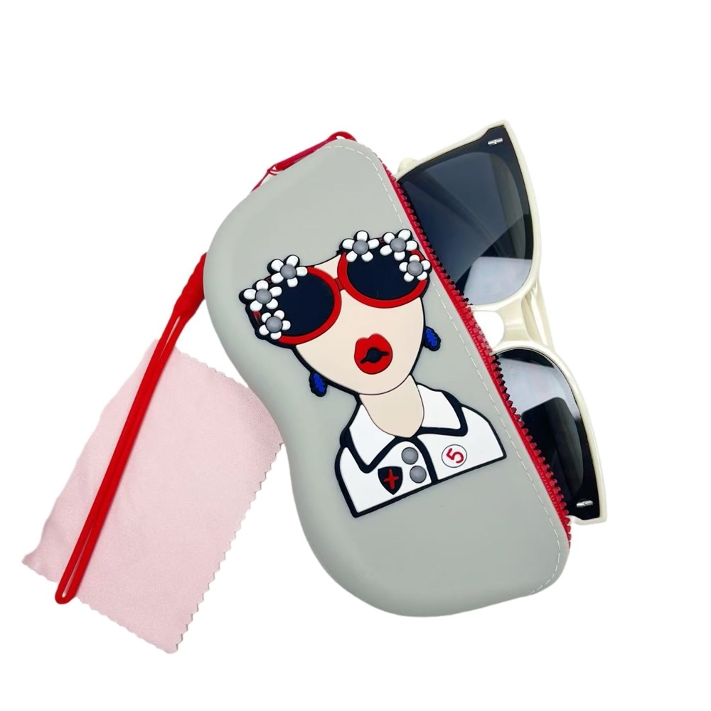 Tempat Kotak Kacamata Hits Girl [ Abu abu ] Gantungan Tas - Aksesoris Fashion Pria & Wanita Korea - 