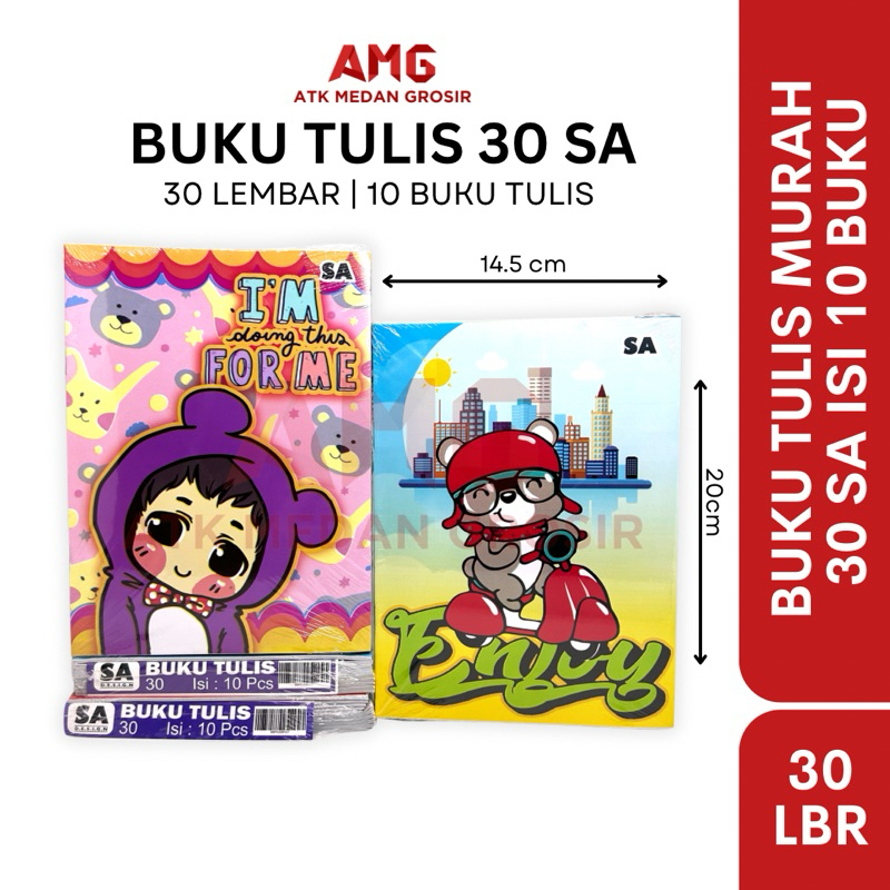 ATK MEDAN GROSIR- BUKU TULIS 30 LEMBAR 10 BUKU