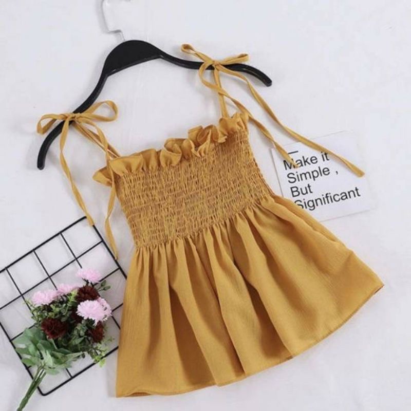 Mini Dress ayako, Dress Wanita Tali Pundak / Dress Sabrina Size M-XXXXL
