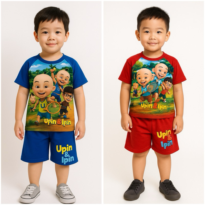 Setelan Anak Laki Laki Upin Ipin / Stelan Baju Anak Cowok Upin Ipin