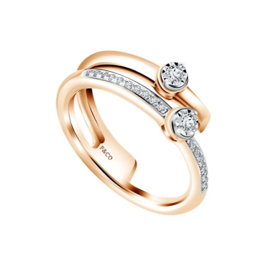 Frank & co. See The Light Bold Light Veils Ladies Ring | Cincin Berlian Wanita Emas 18K Asli & Mewah