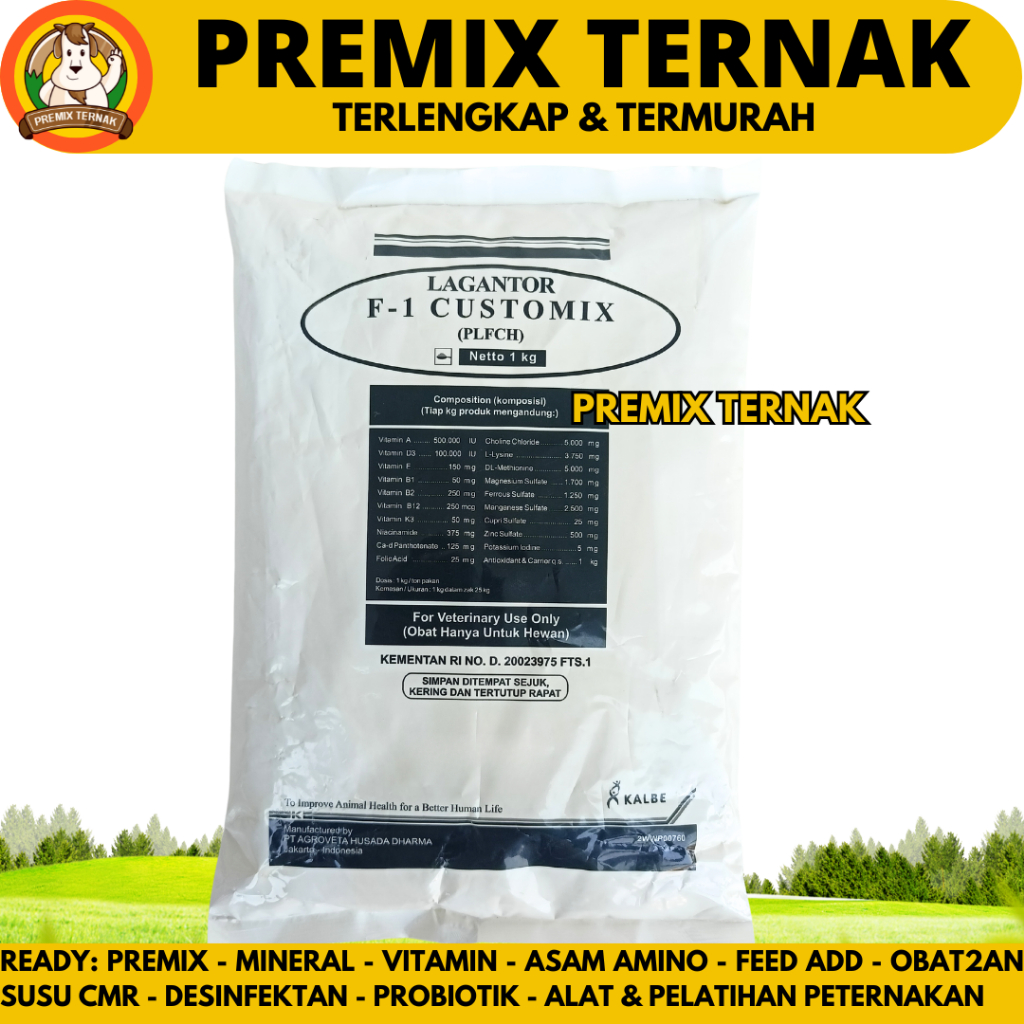 LAGANTOR F1 CUSTOMIX 1 KG - Premix Penggemukan Sapi Kambing Kelinci Pedaging - Premix Sapi Kambing