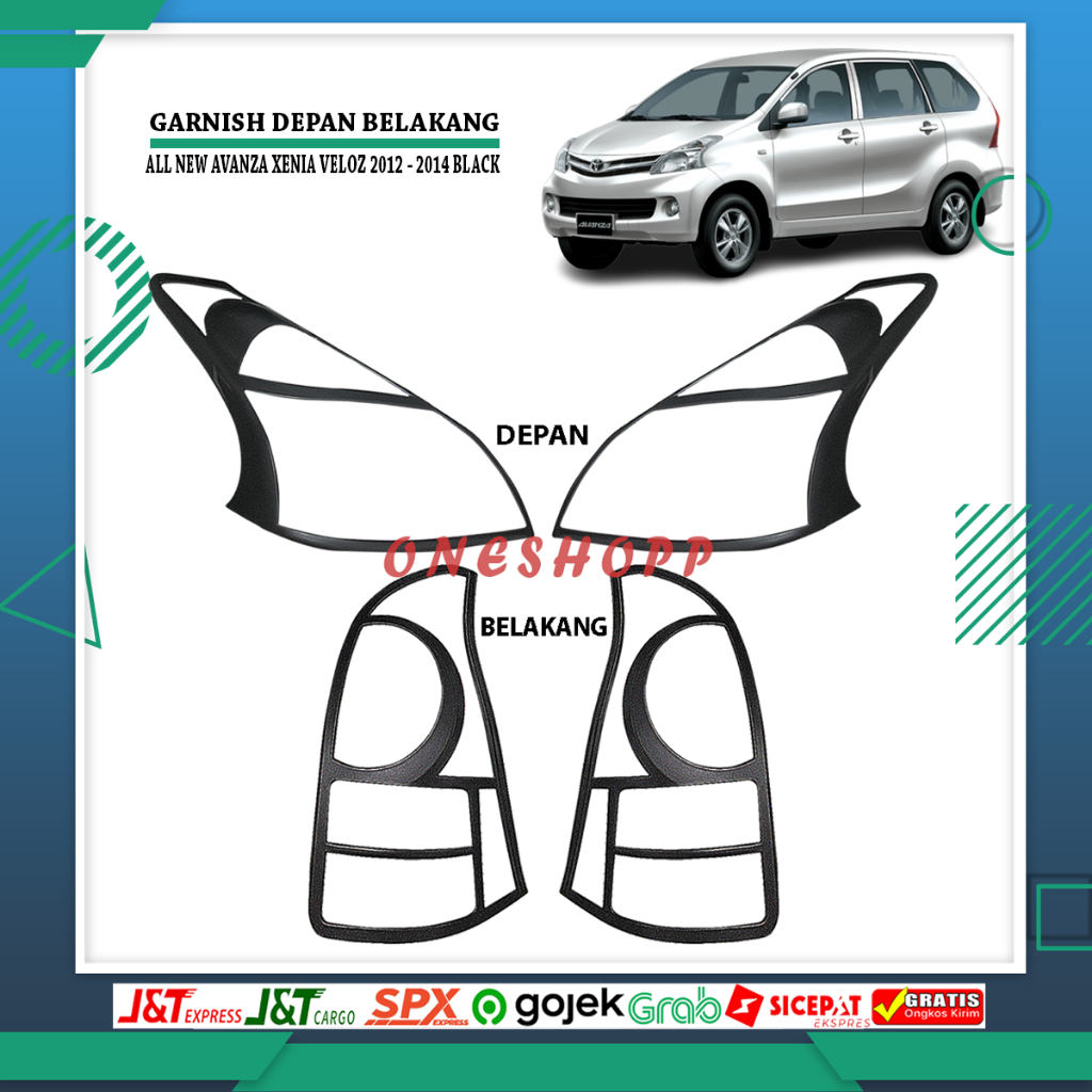 GARNISH LAMPU DEPAN BELAKANG ALL NEW AVANZA 2012 - 2014