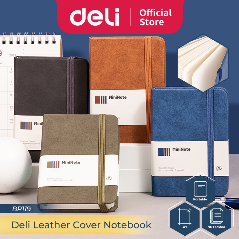 

Deli Buku Catatan Sampul Kulit / Leather Cover Notebook 96 sheets BP119