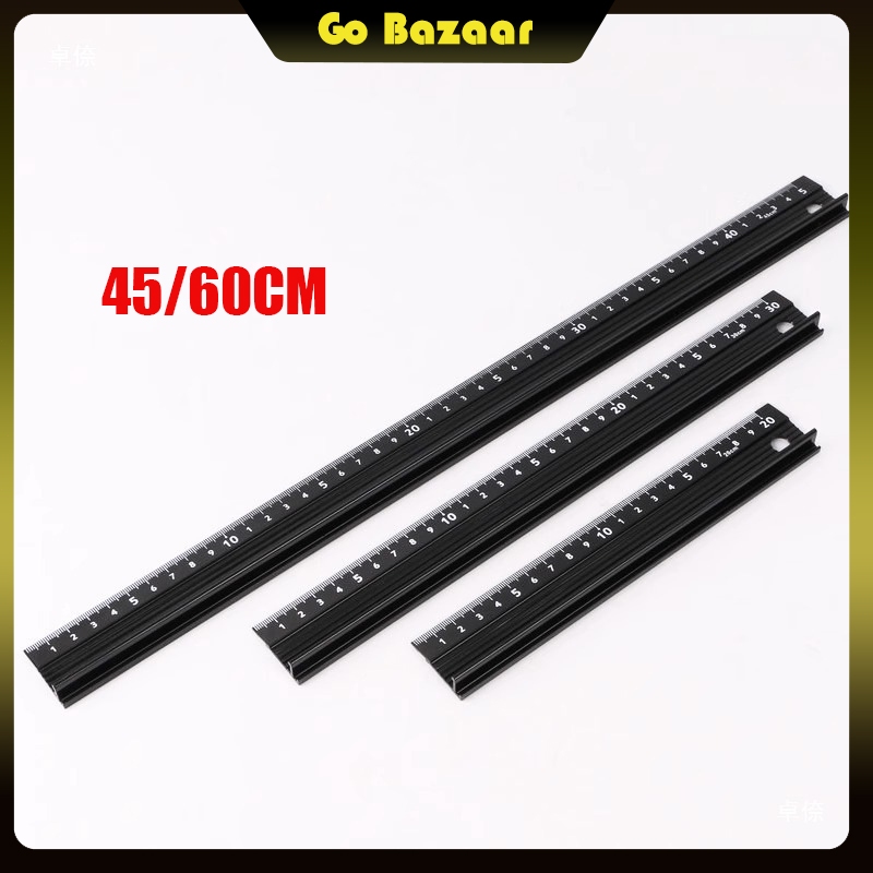 

Penggaris Lurus Aluminum Alloy Multifungsi Anti Slip Untuk Pengerjaan Marking Safety Cutting Ruler 45CM 60CM