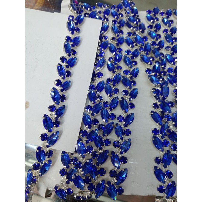 PAYET Kristal Rangkai HARGA PER 10CM Aksesoris Kristal Rangkai Diamond Daun Cangkang