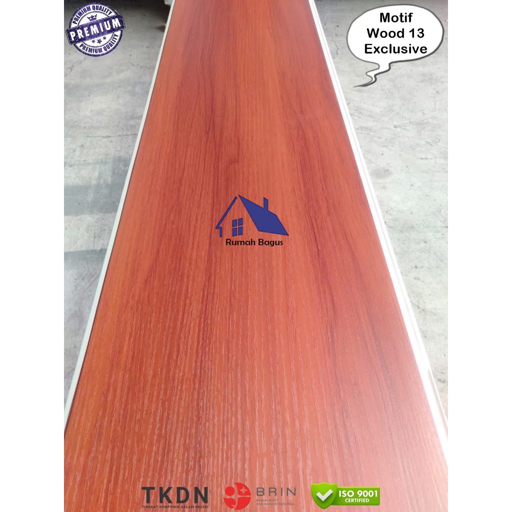 Plafon PVC Wood 13 Doff Motif Serat Kayu Kuat Mewah