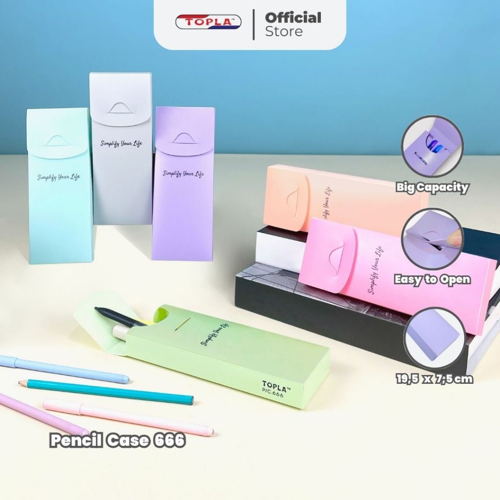 

TOPLA Kotak Pensil Topla PC 666 - Desain Warna Pastel Murah & Berkualitas