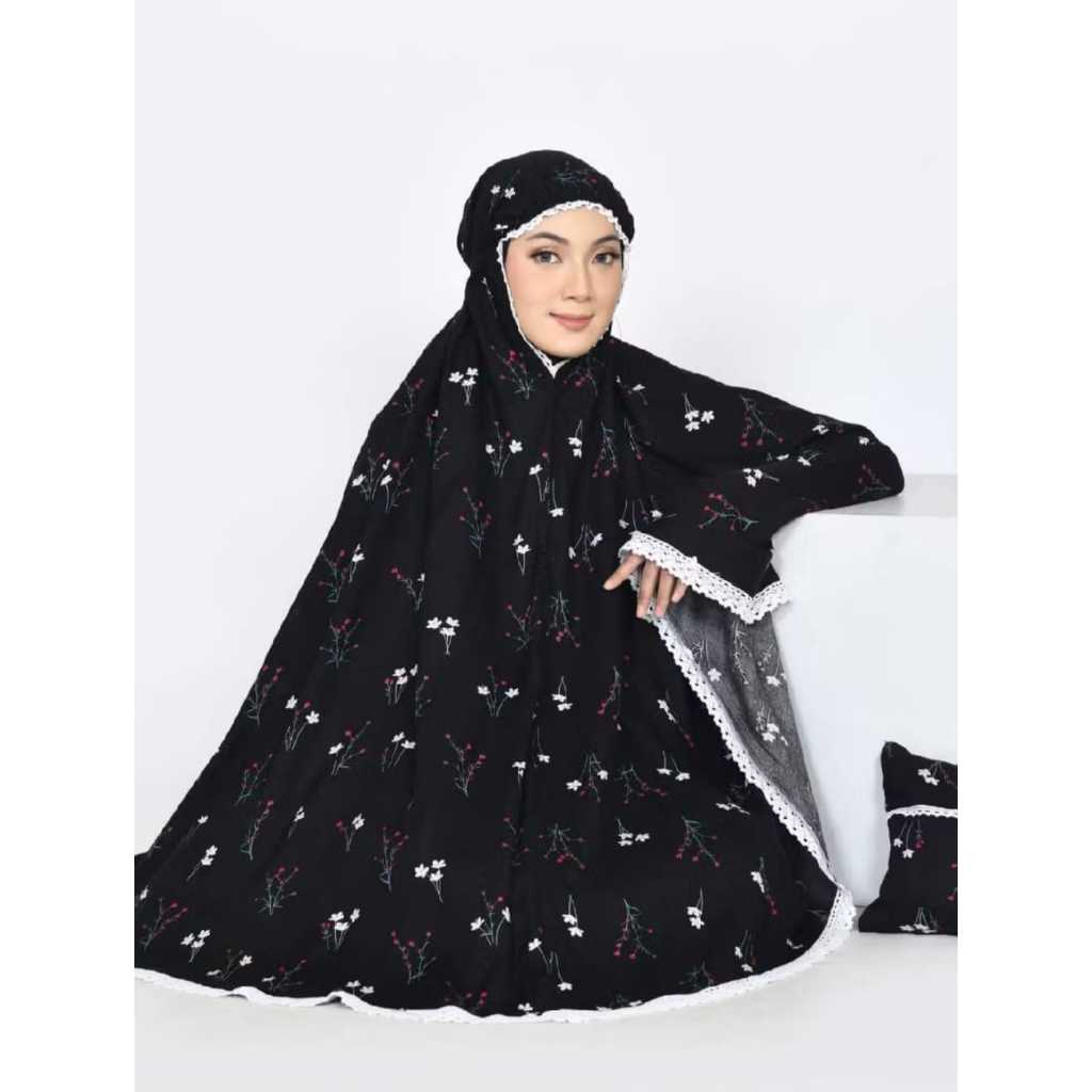 Mukena Rayon Jumbo Dewasa Jumbo Motip Printing Renda Rajut / Mukena Rayon
