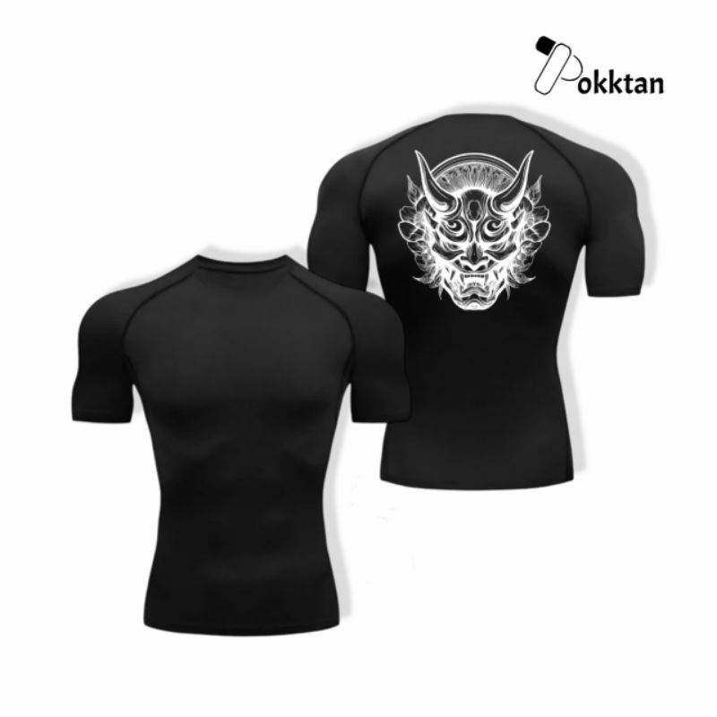 Kaos Olahraga Compression Shirt Devil Oni Tatoo / Kaos Pria Devil Oni / Kaos Olahraga Compression Sh