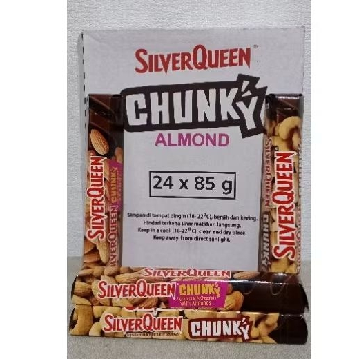 

Silverqueen Chungkybar almond/Cashew 85gr Murah Semarang