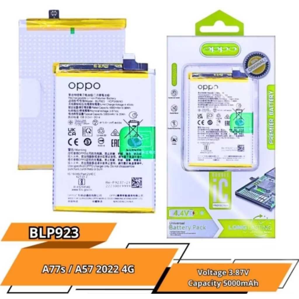 VC100% - BATERAI BATRE OPPO A57 2022 CPH2387 BLP923 ORIGINAL 100% GARANSI 1TH