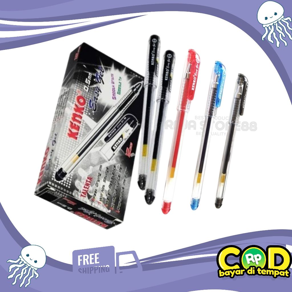 

Pulpen Kenko Easy Gel 0.5mm Original (12 Pcs)
