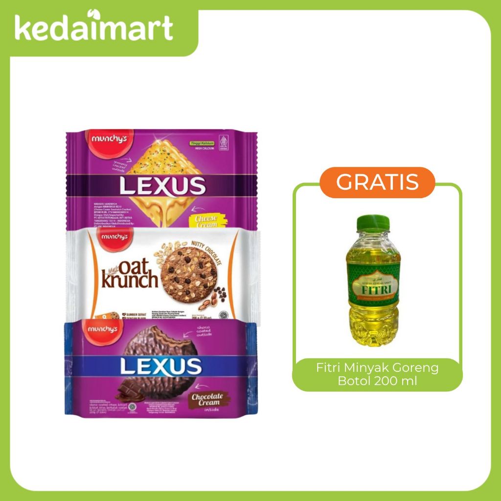 

Promo Clearance Sale Bundling Oat Krunch & Lexus E FREE Fitri Minyak Goreng Botol 200 ml