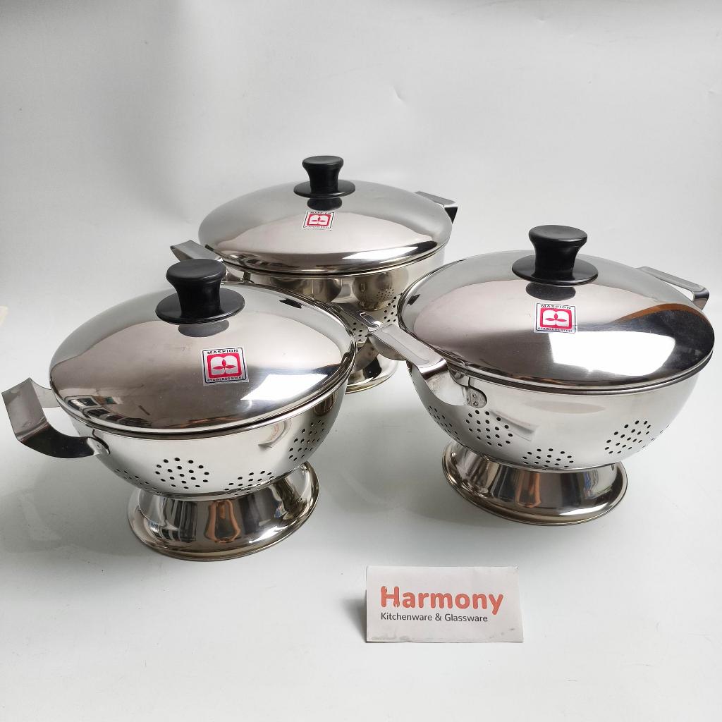 Maspion Wakul Nasi Sangku Stainless Steel Tempat Yasaki Mangkok Prasmanan Logam 22cm 24cm 26cm