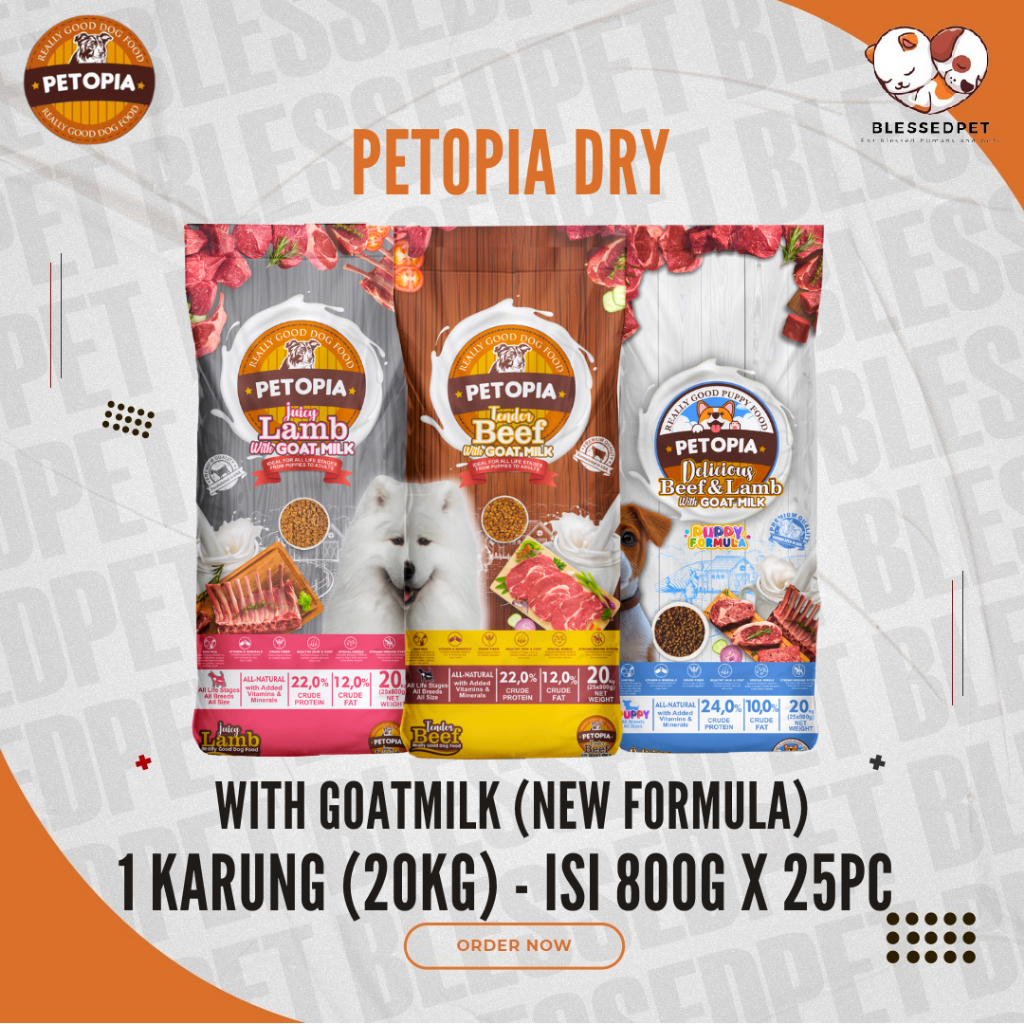 PETOPIA Dry Makanan Kering Anjing with Goat Milk Freshpack per Karung 20kg
