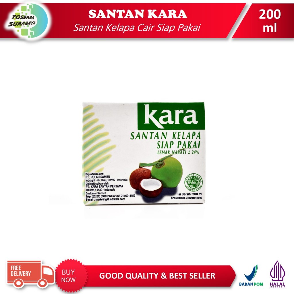 

KARA Santan 200ml - Santan Kelapa Cair Siap Pakai (Kemasan Kotak)