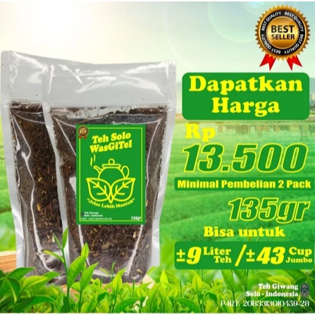 

Teh Solo Wasgitel Racikan Khas Solo Buat Jualan 80gr Teh Giwang